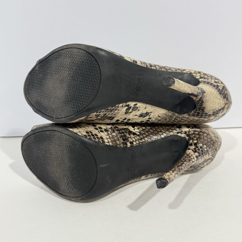 ZiGi Soho Martyr Women's Faux Leather Zipper Stiletto Ankle Boots Size 8 snake - Picture 3 of 16